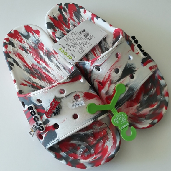 (New) Crocs Slides and Coca Cola Jibbitz Set (M8/W10) - Picture 2 of 5